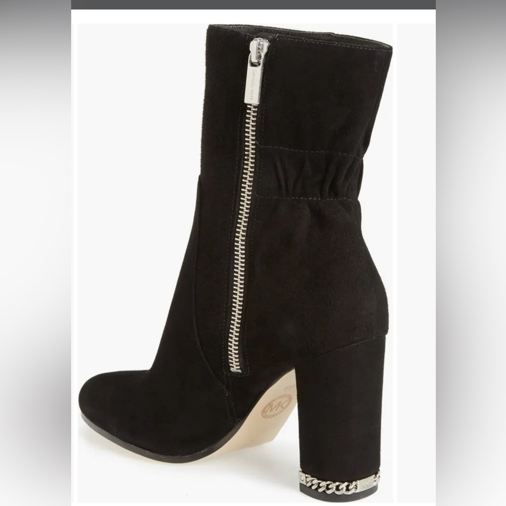 MICHAEL Michael Kors Dolores Suede Black Heeled Booties